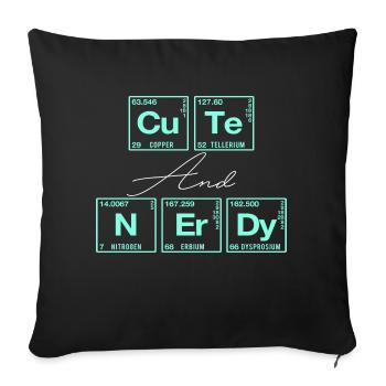 Funny saying for scientists & geeks - Sofa pillow with filling 45cm x 45cm - black - Front