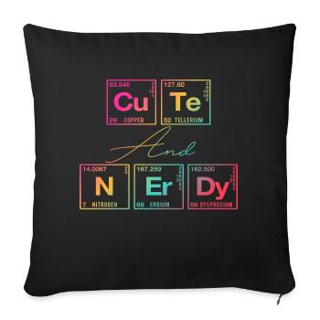 Funny saying for scientists & geeks - Sofa pillow with filling 45cm x 45cm - black - Front
