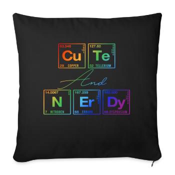 Funny saying for scientists & geeks - Sofa pillow with filling 45cm x 45cm - black - Front
