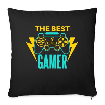 The best Gamer - Sofa pillow with filling 45cm x 45cm - black - Front