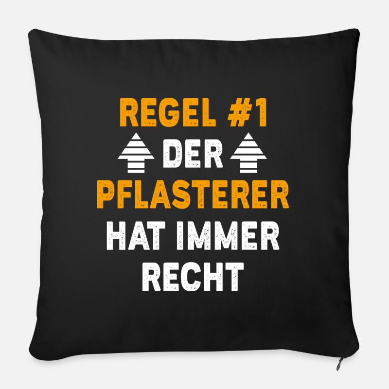Pflasterer Geschenk Geburtstag Spruch - Sofakissen mit Füllung 45 x 45 cm - Schwarz