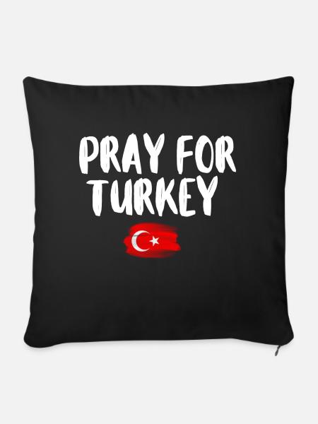 Pray for Turkey Earthquake - Sofakissen mit Füllung 45 x 45 cm - Schwarz