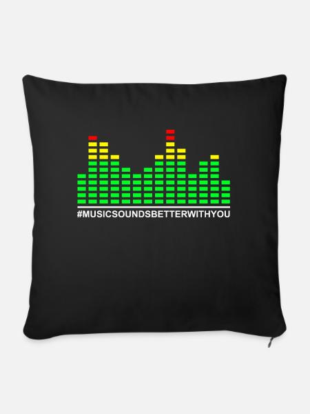 Musicsoundsbetterwithyou - Sofakissen mit Füllung 45 x 45 cm - Schwarz