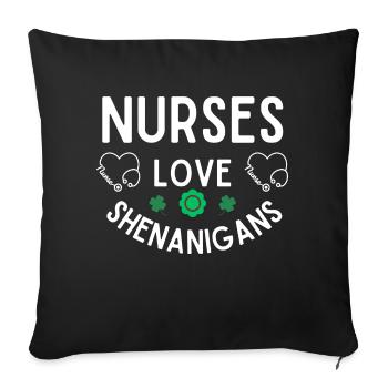 Nurses Love Shenanigans lovers - Sofa pillow with filling 45cm x 45cm - black - Front