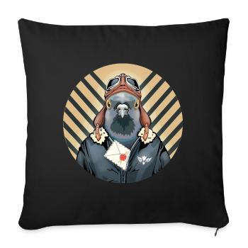 Taube La Poste - Sofakissen mit Füllung 45 x 45 cm - Schwarz - Vorne