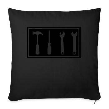 werkzeug - Sofakissen mit Füllung 45 x 45 cm - Schwarz - Vorne