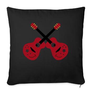 Lächelnde Doppelgitarren - Sofakissen mit Füllung 45 x 45 cm - Schwarz - Vorne