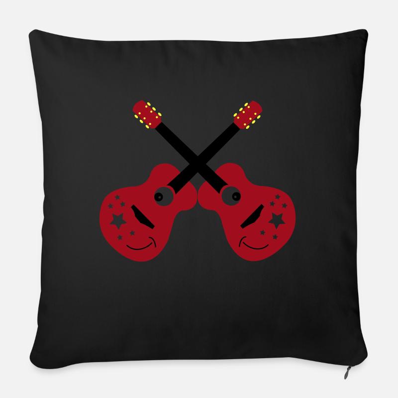 Smiling double guitars - Sofa pillow with filling 45cm x 45cm - black