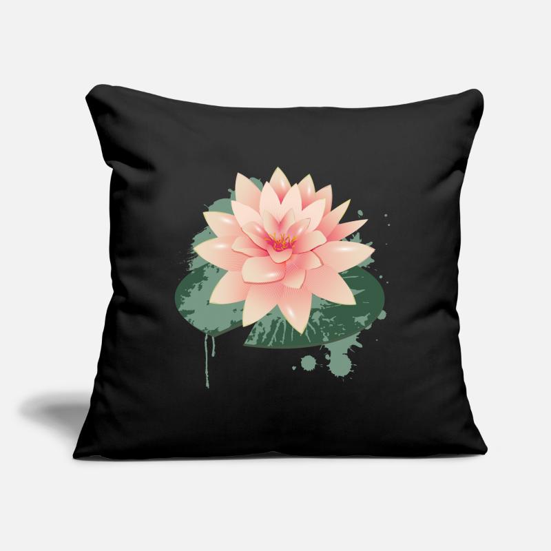 Graffiti de nénuphars avec nénuphar vert Coussin et housse de 45 x 45 cm
