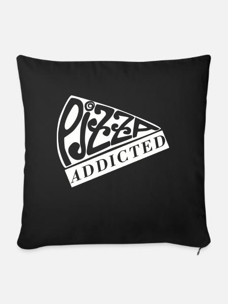 Pizza-süchtig - Sofakissen mit Füllung 45 x 45 cm - Schwarz