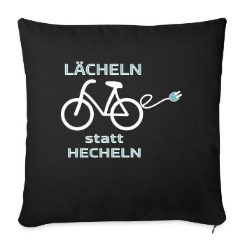 EBIKE Lächeln statt Hecheln - Sofakissen mit Füllung 45 x 45 cm - Schwarz - Vorne