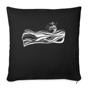 Waves - Surfer Girl - Go with the flow - Sofakissen mit Füllung 45 x 45 cm - Schwarz - Vorne
