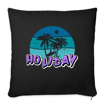 Motif shirt "HOLIDAY" #4 - Sofa pillow with filling 45cm x 45cm - black - Front