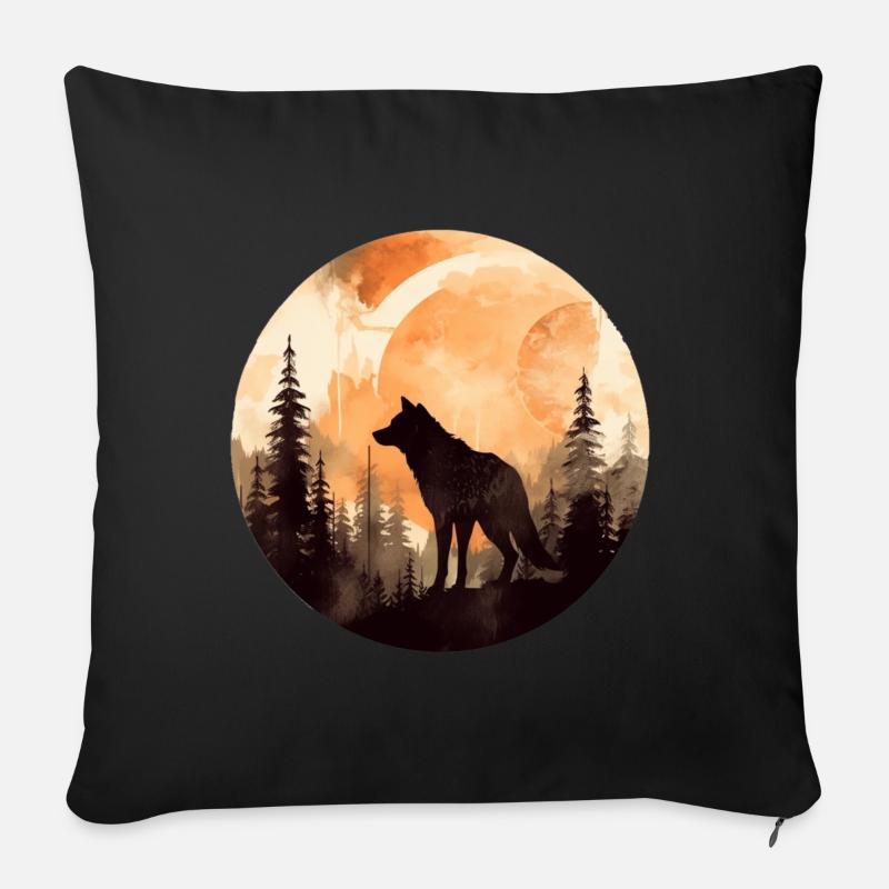 Schaden Wolf - Sofakissen mit Füllung 45 x 45 cm - Schwarz