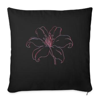 WHITE LILY - Sofa pillow with filling 45cm x 45cm - black - Front