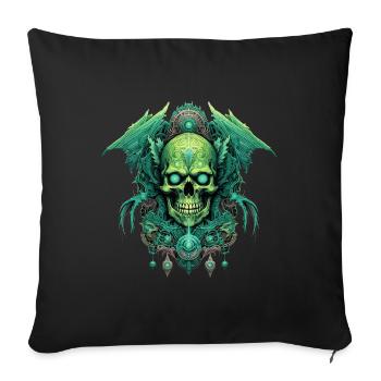 skull skull skeleton darkness gloomy - Sofa pillow with filling 45cm x 45cm - black - Front