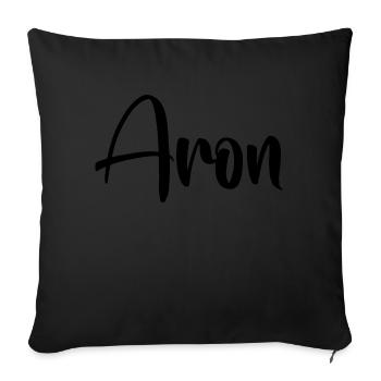 Name - Aron - Sofa pillow with filling 45cm x 45cm - black - Front