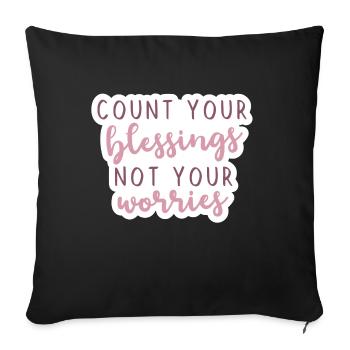 count your blessings - Sofakissen mit Füllung 45 x 45 cm - Schwarz - Vorne