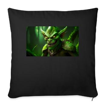 evil goblin evil smile monster dark horror scary - Sofa pillow with filling 45cm x 45cm - black - Front