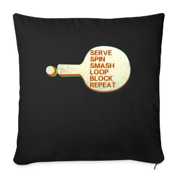 Ping-pong - Coussin et housse de 45 x 45 cm - noir - Devant