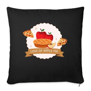 tarte aux pommes délicieux dessert - Coussin et housse de 45 x 45 cm - noir - Devant