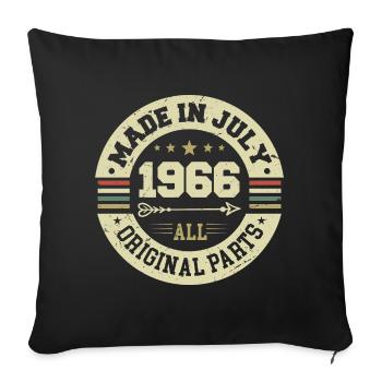 July 1966 Birthday Gift 1966 I Made in July - Sofa pillow with filling 45cm x 45cm - black - Front