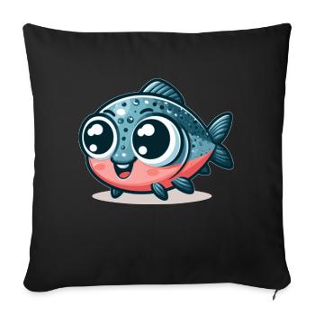 Lachs - Sofakissen mit Füllung 45 x 45 cm - Schwarz - Vorne