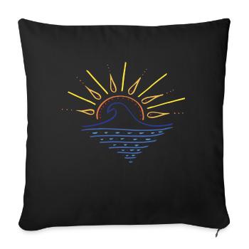 Sunset Wave - Sofa pillow with filling 45cm x 45cm - black - Front