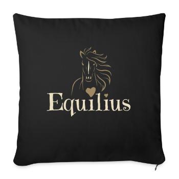 Equilius Merchandise Logo - Sofa pillow with filling 45cm x 45cm - black - Front