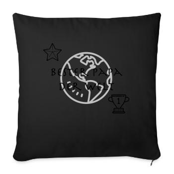 Best Dad in the World Gift Idea - Sofa pillow with filling 45cm x 45cm - black - Front