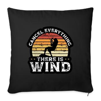Kitesurfing - Coussin et housse de 45 x 45 cm - noir - Devant