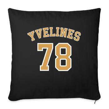 Yvelines 78 - Coussin et housse de 45 x 45 cm - noir - Devant