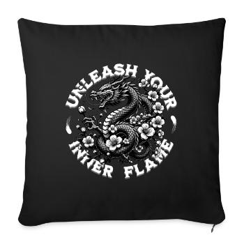Unleash Your Inner Flame Dragon - Sofakissen mit Füllung 45 x 45 cm - Schwarz - Vorne