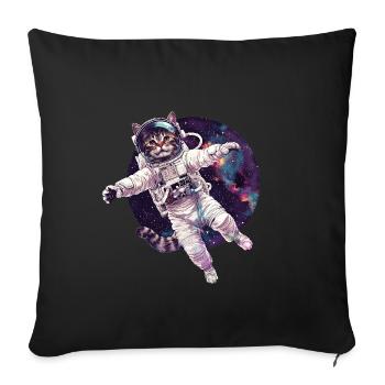 Cat Astronaut - Sofa pillow with filling 45cm x 45cm - black - Front