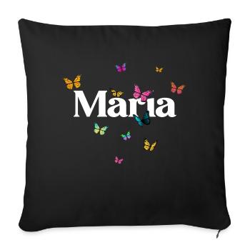 MARIA - Beau nom de fille avec un smash coloré - Coussin et housse de 45 x 45 cm - noir - Devant
