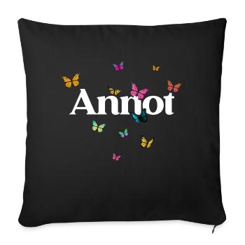 ANNOT - Beautiful Girl Name with Butterflies - Sofa pillow with filling 45cm x 45cm - black - Front