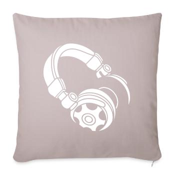 Silhouette du casque : DJ & Music Vibes - Coussin et housse de 45 x 45 cm - taupe clair - Devant