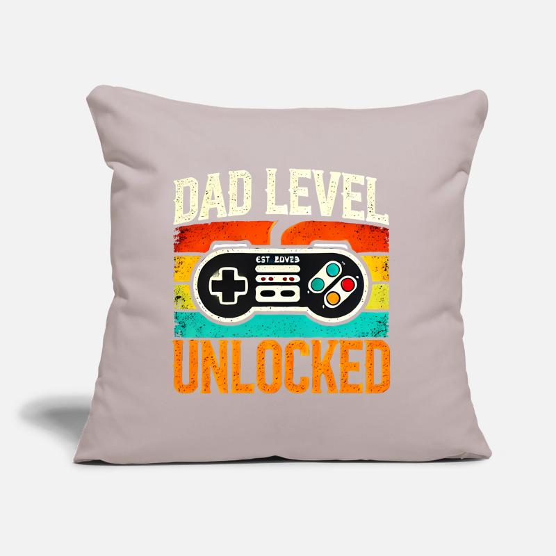 Papa Level freigeschaltet Retro Controller, Väter Sofakissen mit Füllung 45 x 45 cm