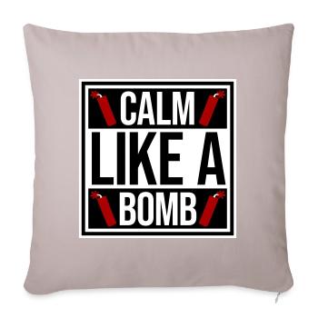 Calme comme une bombe Paradoxe Ironie Humour Blague explosive - Coussin et housse de 45 x 45 cm - taupe clair - Devant