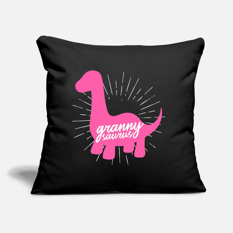 Grannysaurus Lustige rosa Dinosaurier-Großmutter Sofakissen mit Füllung 45 x 45 cm