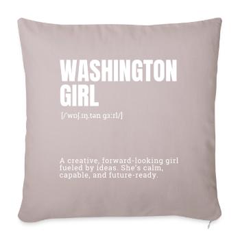 Portrait de la fille Washington Typographe - Coussin et housse de 45 x 45 cm - taupe clair - Devant