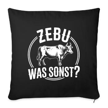 Zèb, quoi d’autre, humour de vache - Coussin et housse de 45 x 45 cm - noir - Devant