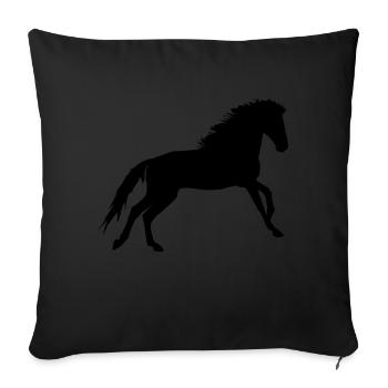 Cheval - Coussin et housse de 45 x 45 cm - noir - Devant
