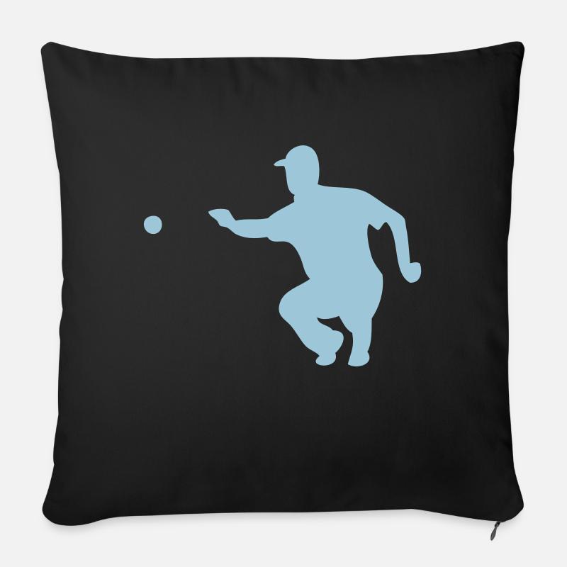 petanque1 Zeiger Ball - Sofakissen mit Füllung 45 x 45 cm - Schwarz