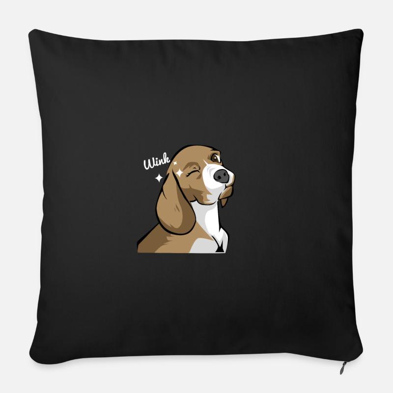 Beagle Dackel Zwinkern Geschenkidee - Sofakissen mit Füllung 45 x 45 cm - Schwarz