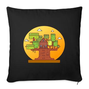 Baumhaus Abenteuer - Sofakissen mit Füllung 45 x 45 cm - Schwarz - Vorne
