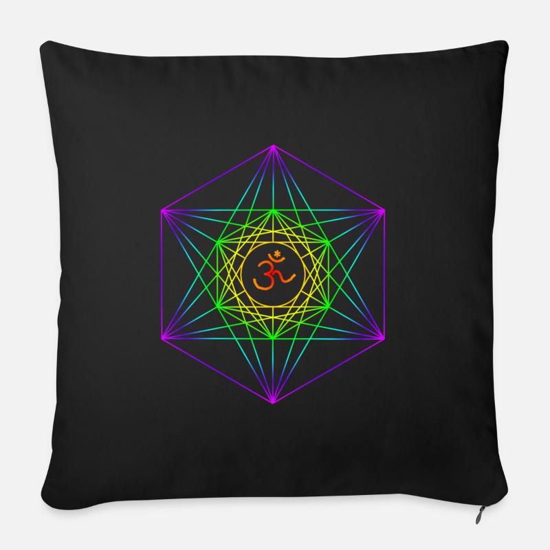 Cube 3 de Métatron - Coussin et housse de 45 x 45 cm - noir