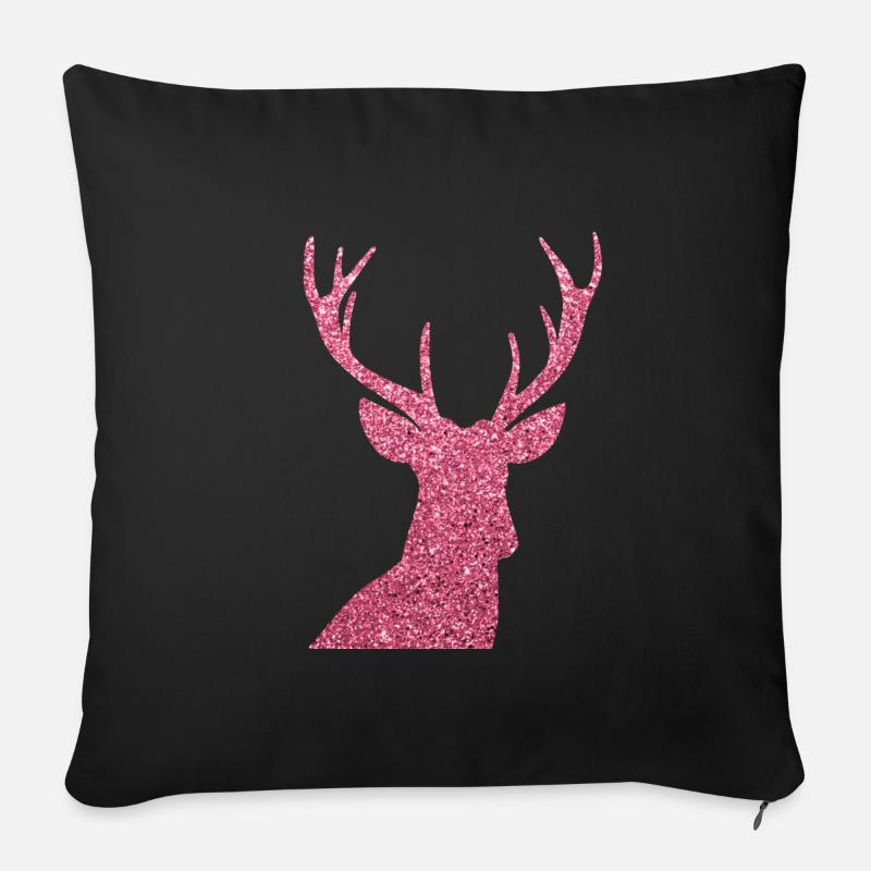 Hirsch - Sofakissen mit Füllung 45 x 45 cm - Schwarz