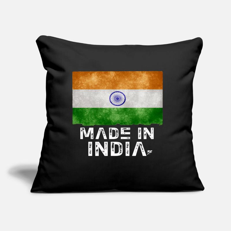 Made in India Flag Stencil Tee Sofa pillow with filling 45cm x 45cm