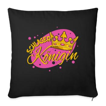 Schlager Queen folk music fan music statement - Sofa pillow with filling 45cm x 45cm - black - Front